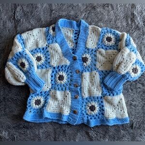 Handmade Blue Crochet Cardigan